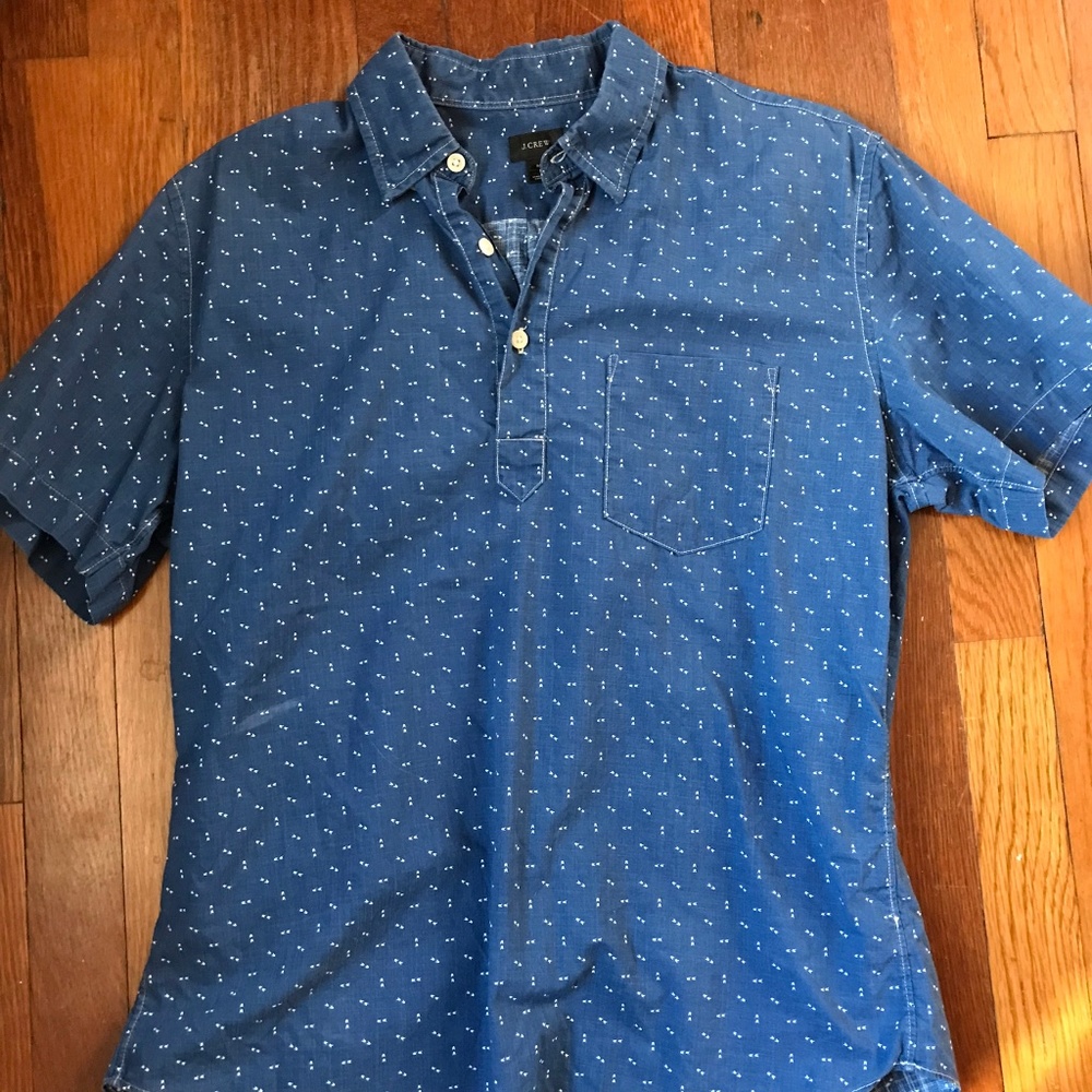J. Crew Men's Popover Short sleeve Shirt - MD